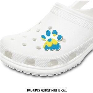 Yellow Blue Dog Paw Print Spring Pastel Dog Paw Croc Charm